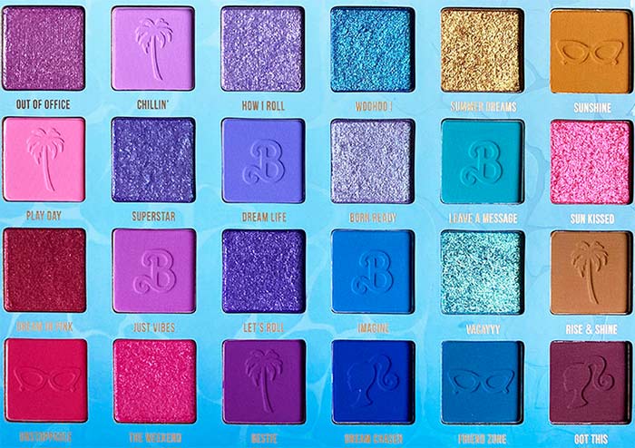 Glamlite Barbie Eyeshadow Palette Close up