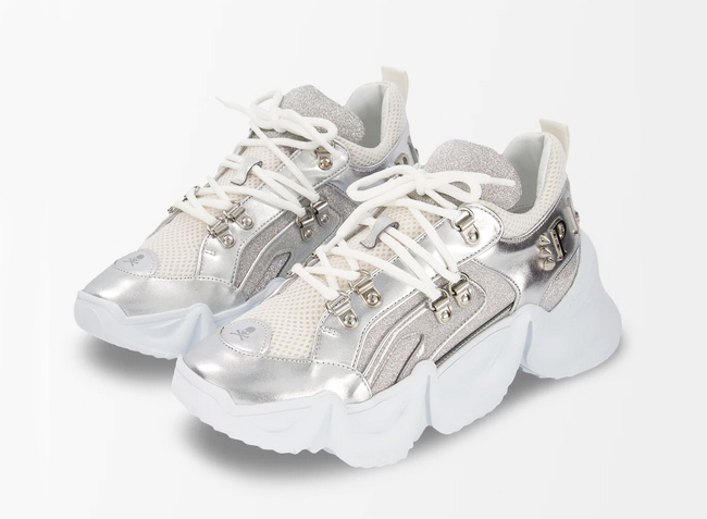 Philipp Plein Runner crystal shoes in silver