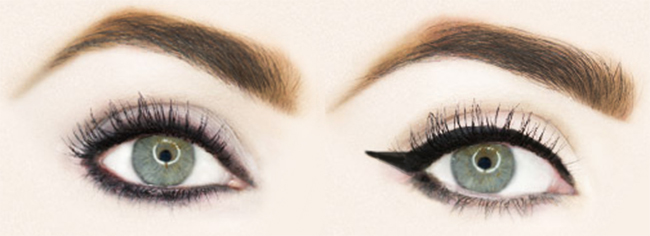 Smudge eyeliner and Winged eyeliner