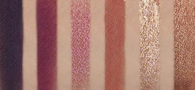 Huda Beauty Mercury Retrograde Swatches of Vortex, Hot Mess, Supernova, Karma, Gold Glitch, Frazzled